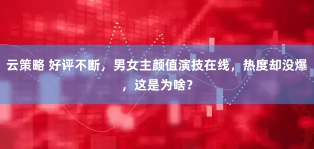 云策略 好评不断，男女主颜值演技在线，热度却没爆，这是为啥？