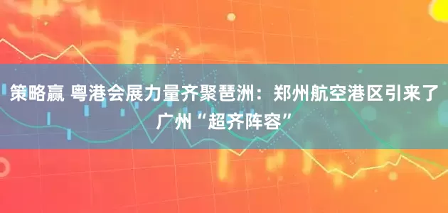 策略赢 粤港会展力量齐聚琶洲：郑州航空港区引来了广州“超齐阵容”