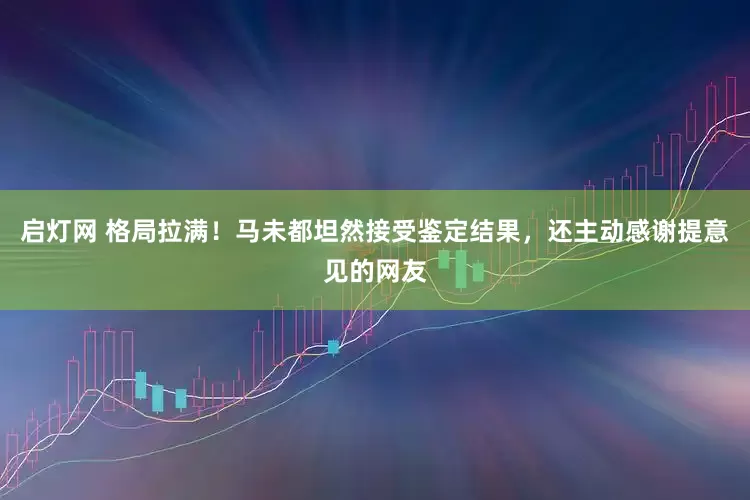 启灯网 格局拉满！马未都坦然接受鉴定结果，还主动感谢提意见的网友
